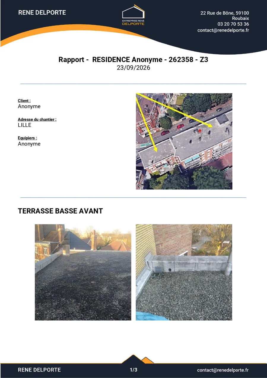 Rapport de chantier René Delporte — page 1